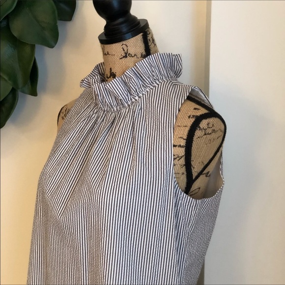 Banana Republic Seersucker Ruffle Dress - Picture 3 of 16